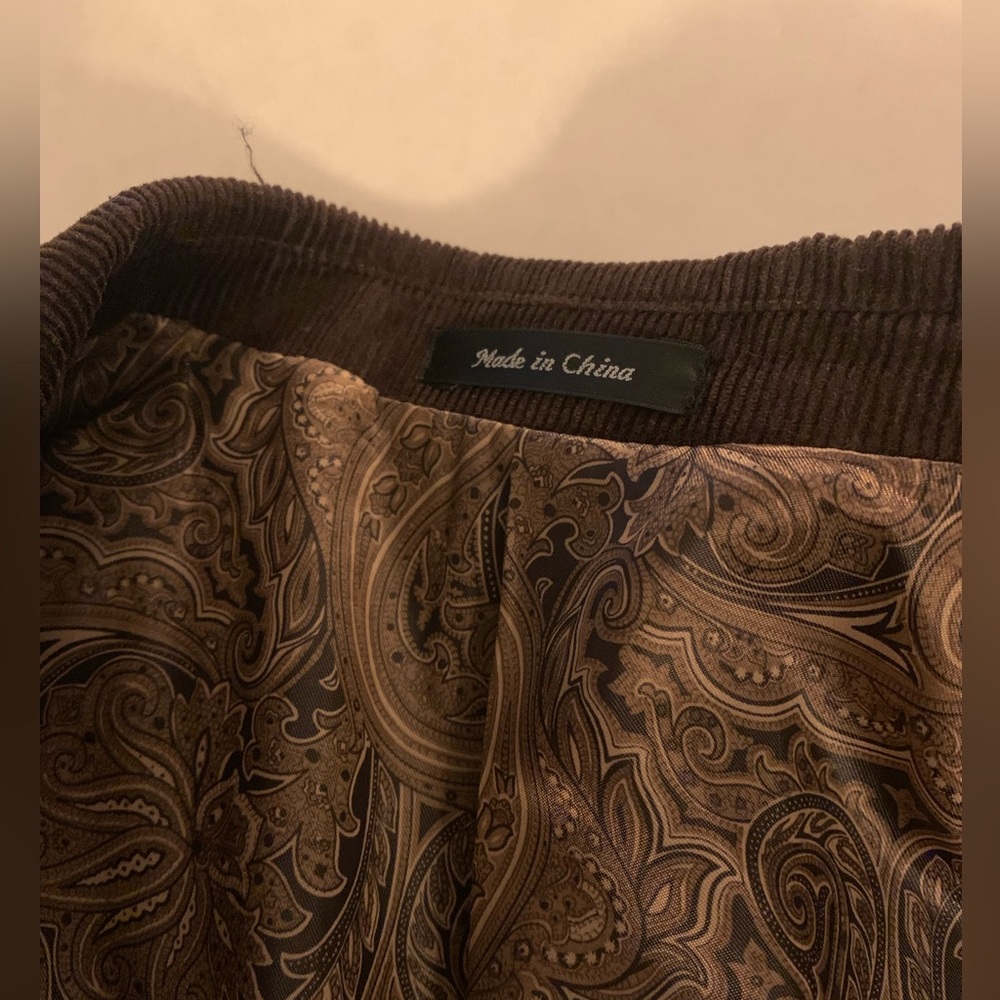 Chaps Classic Corduroy Brown Blazer 44L Minimalist Academia Office Sport Coat - Picture 7 of 14